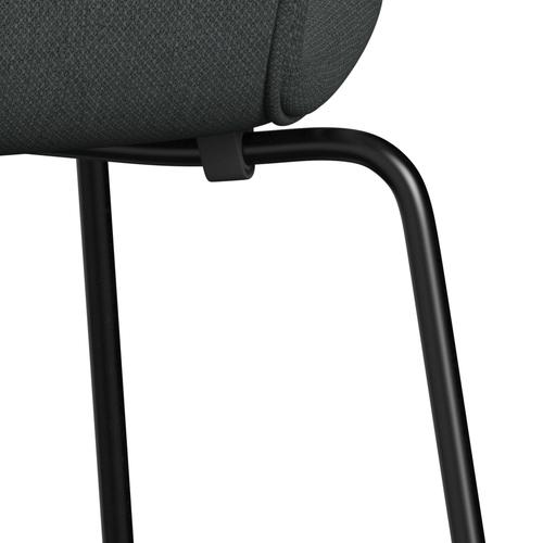 Fritz Hansen 3107 Stuhl Vollpolsterung, Schwarz/Ford Mittelgrau/Dunkelgrau