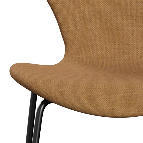 Fritz Hansen 3107 Stuhl Full Polster, Schwarz/Fiord Ocker/Stein