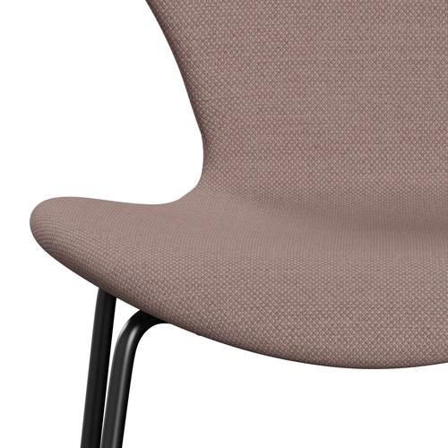 Fritz Hansen 3107 Stuhl Vollpolsterung, Schwarz/Fiord Pink/Tan