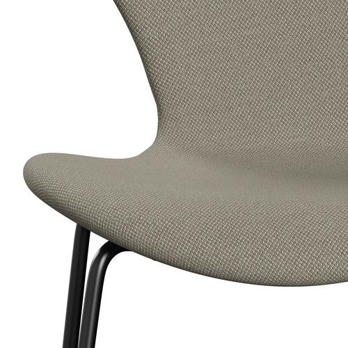 Fritz Hansen 3107 Stuhl Vollpolsterung, Schwarz/Fiord Taupe Light