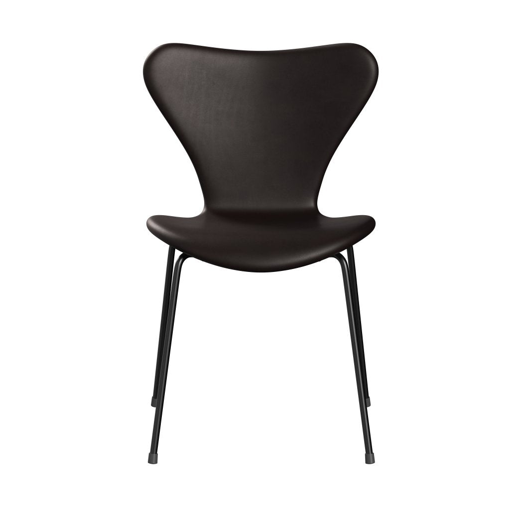 Fritz Hansen 3107 Stuhl Vollpolsterung, Schwarz/Grace Dunkelbraun