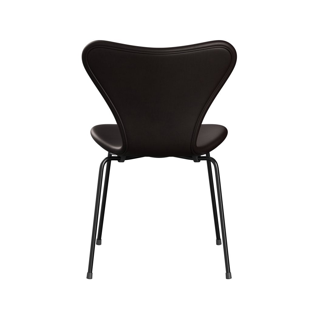 Fritz Hansen 3107 Stuhl Vollpolsterung, Schwarz/Grace Dunkelbraun