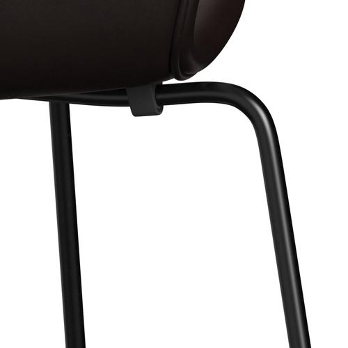 Fritz Hansen 3107 Stuhl Vollpolsterung, Schwarz/Grace Dunkelbraun