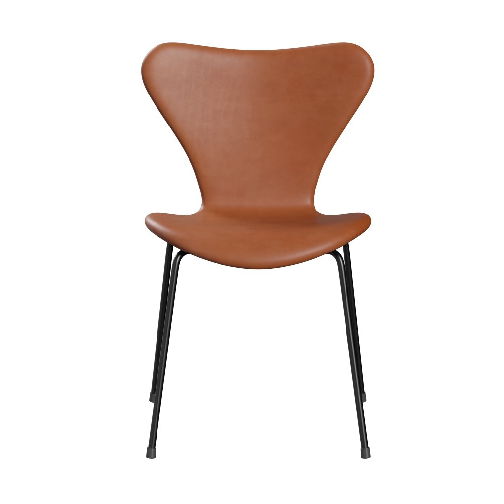 Fritz Hansen 3107 Stuhl Vollpolsterung, Schwarz/Nussbaum