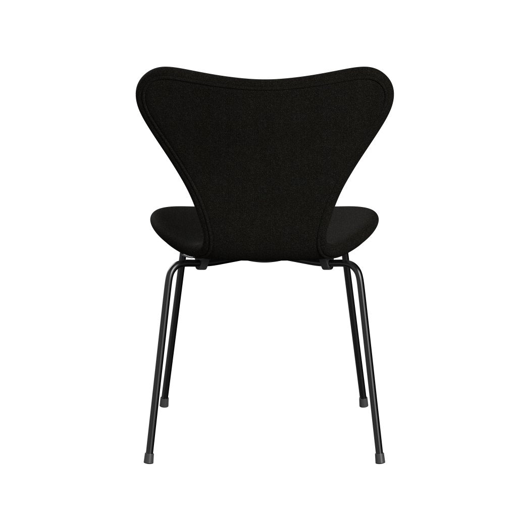 Fritz Hansen 3107 Stuhl Vollpolsterung, Schwarz/Hallingdal Braun/Dunkel Grau