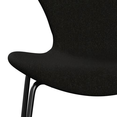 Fritz Hansen 3107 Stuhl Vollpolsterung, Schwarz/Hallingdal Braun/Dunkel Grau