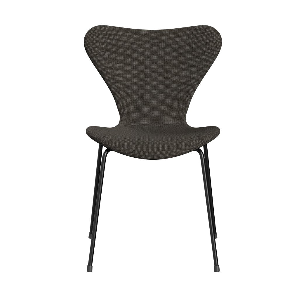 Fritz Hansen 3107 Stuhl Vollpolsterung, Schwarz/Hallingdal Charcoal Light