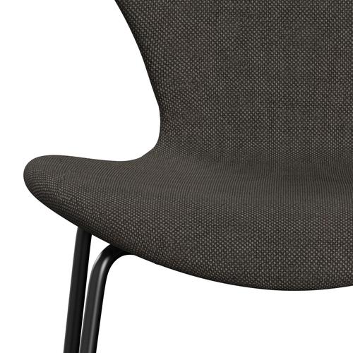 Fritz Hansen 3107 Stuhl Vollpolsterung, Schwarz/Hallingdal Charcoal Light