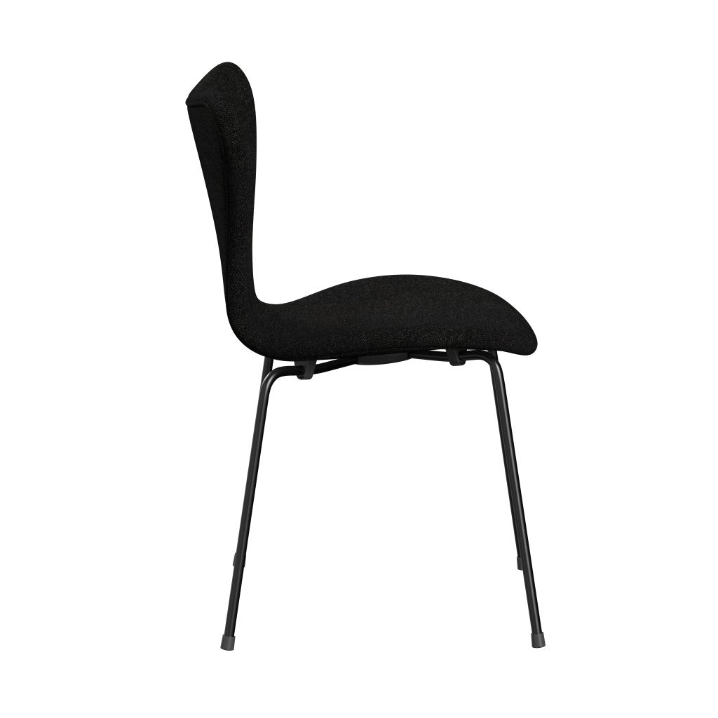 Fritz Hansen 3107 Stuhl Vollpolsterung, Schwarz/Hallingdal Charcoal