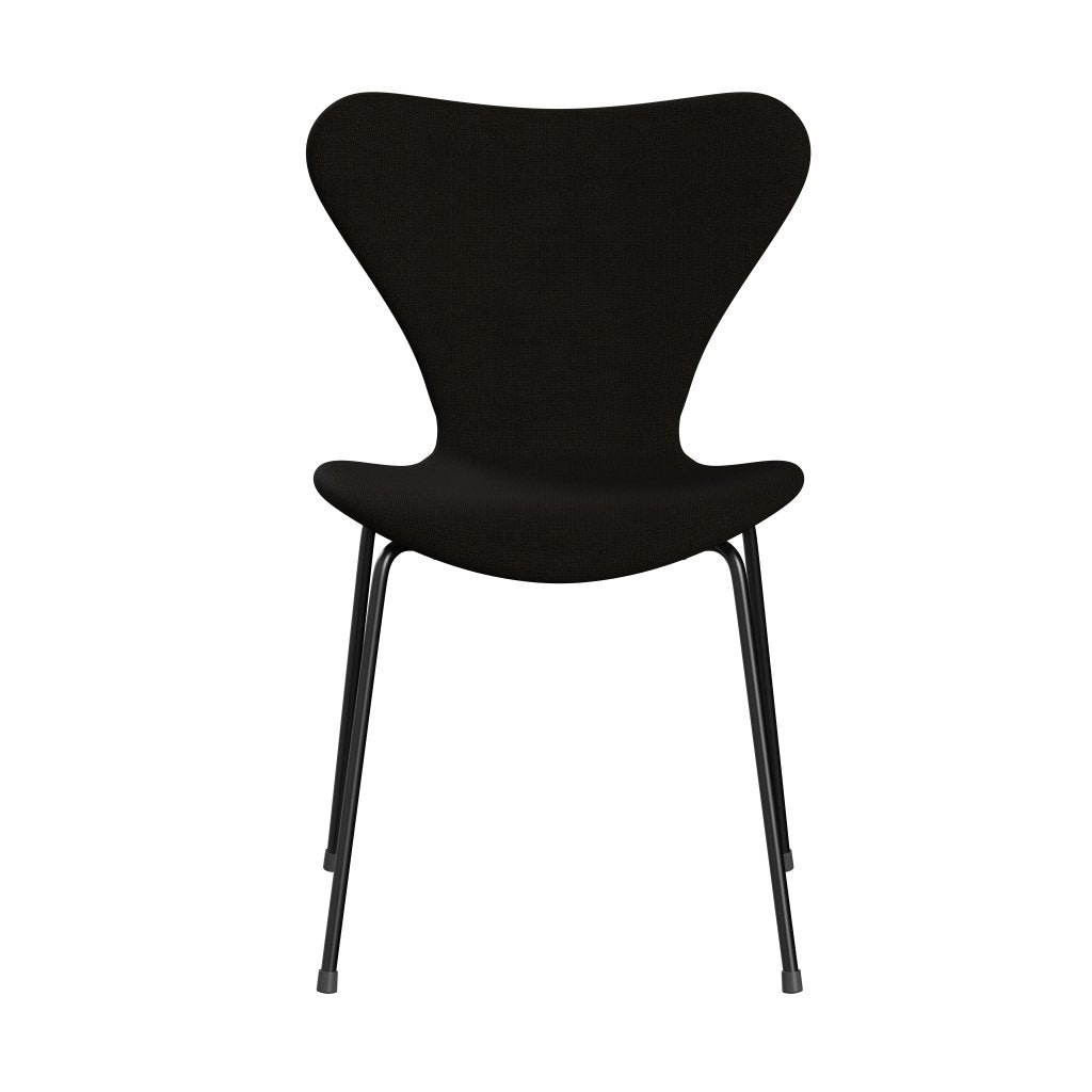 Fritz Hansen 3107 Stuhl Vollpolsterung, Schwarz/Hallingdal Dunkelbraun