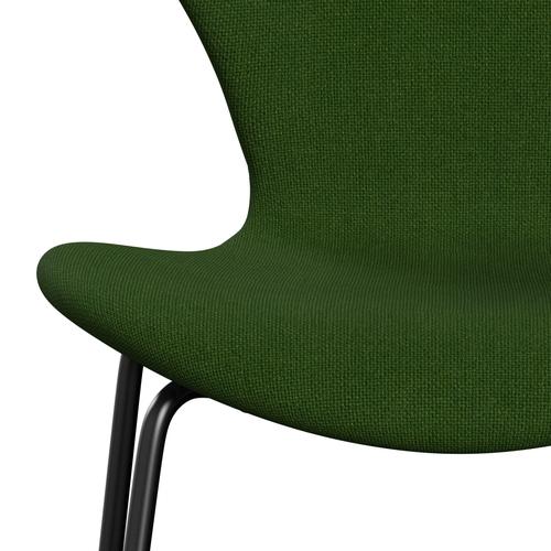 Fritz Hansen 3107 Stuhl Vollpolsterung, Schwarz/Hallingdal Grasgrün