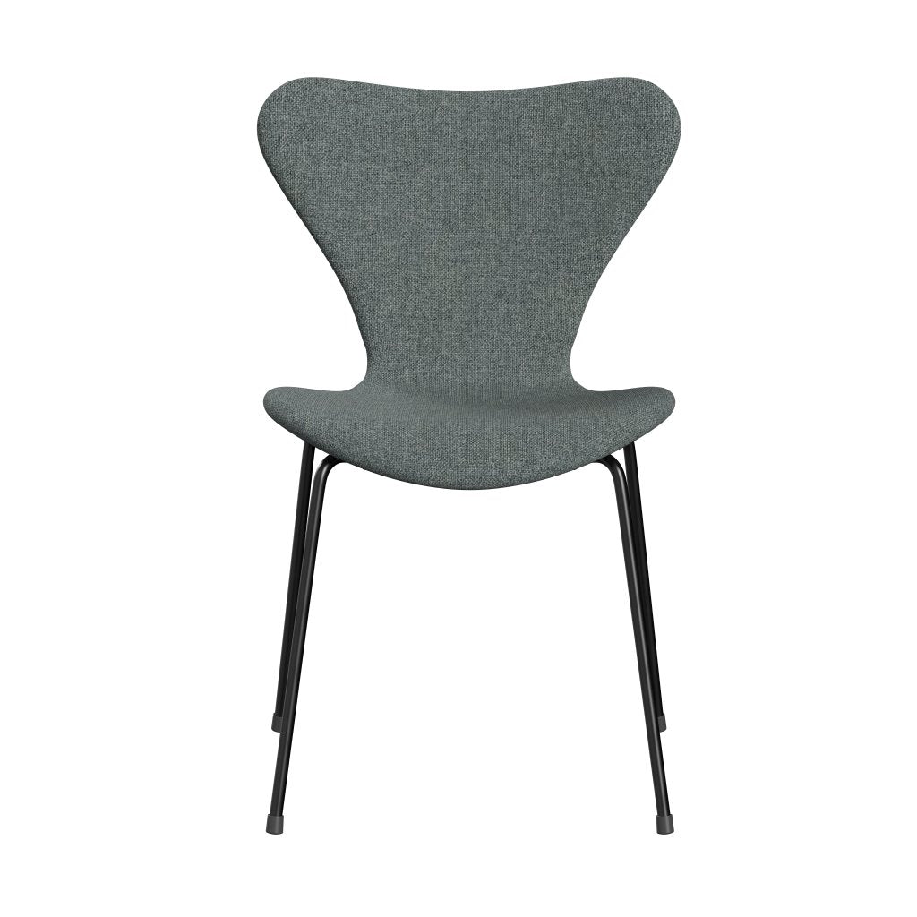 Fritz Hansen 3107 Stuhl Vollpolsterung, Schwarz/Hallingdal Grau