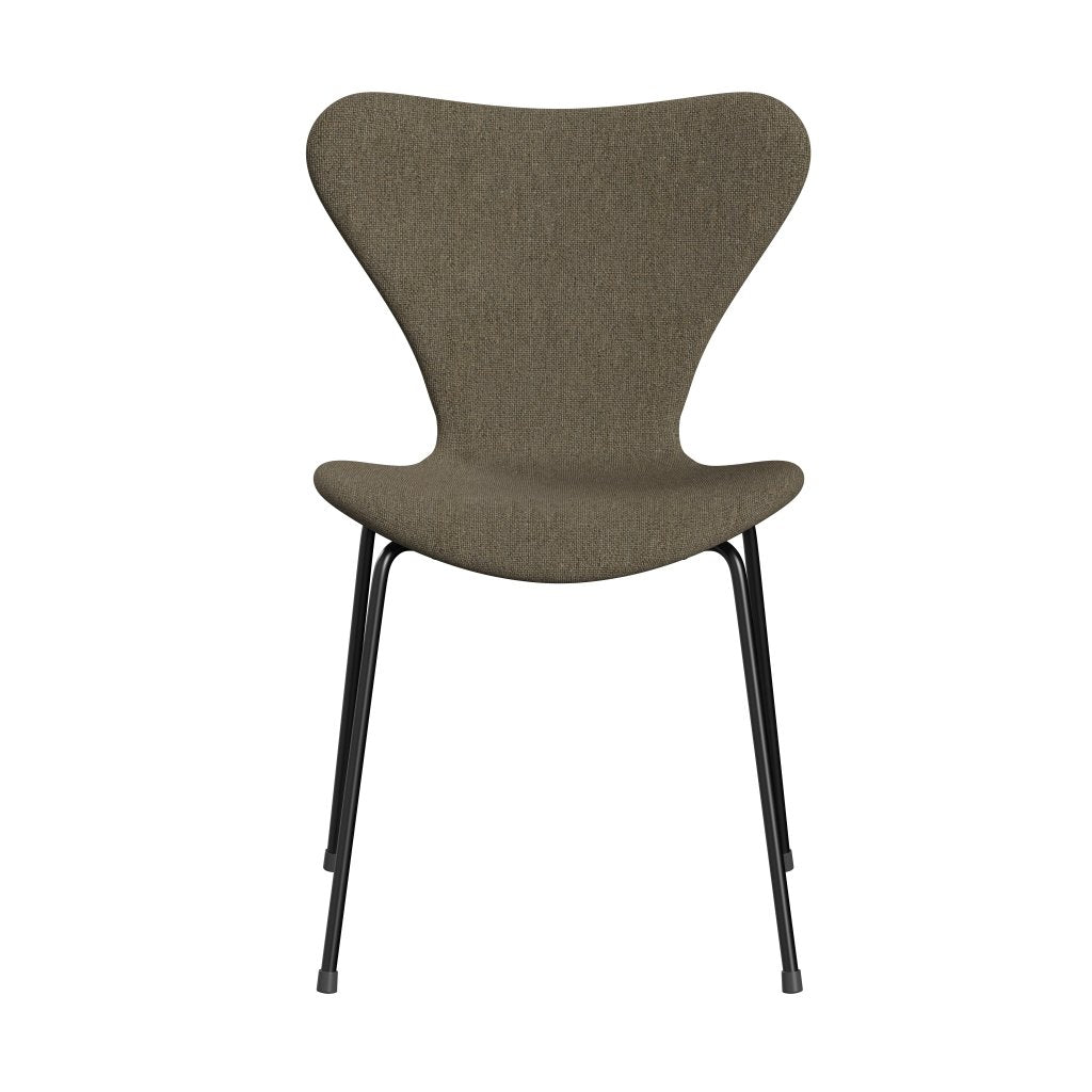 Fritz Hansen 3107 Stuhl Vollpolsterung, Schwarz/Hallingdal Grau/Braun