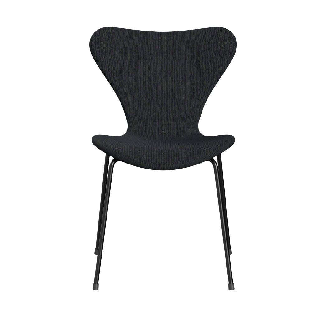 Fritz Hansen 3107 Stuhl Vollpolsterung, Schwarz/Hallingdal Violett/Grün