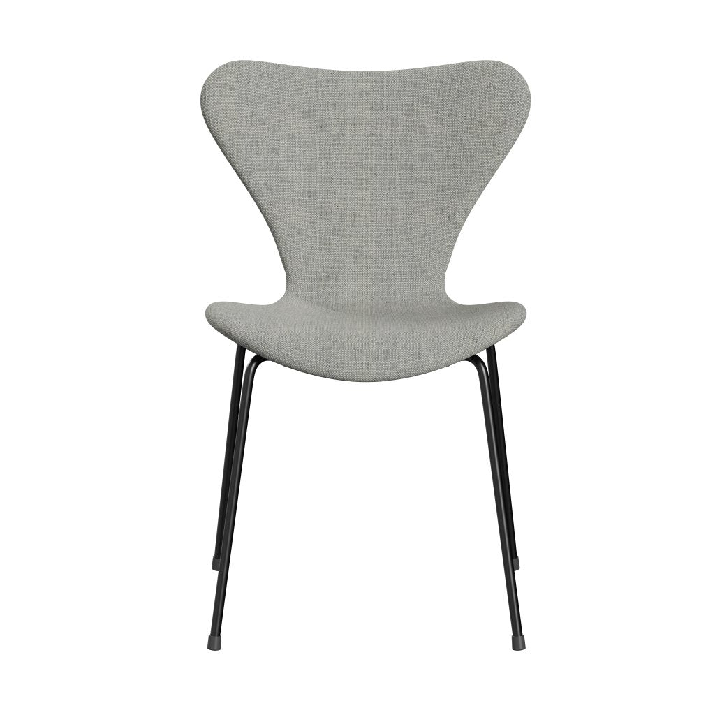 Fritz Hansen 3107 Stuhl Vollpolsterung, Schwarz/Hallingdal Weiß/Grau