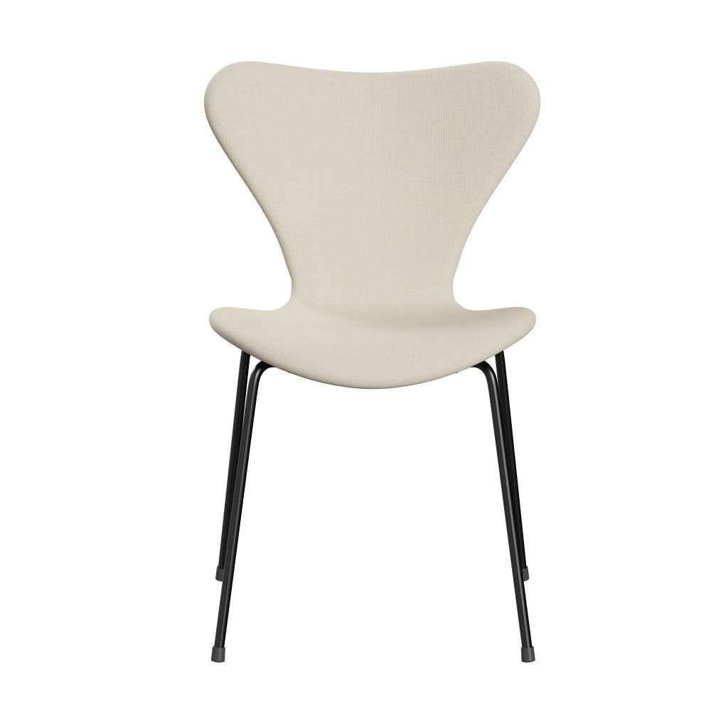 Fritz Hansen 3107 Stuhl Vollpolsterung, Schwarz/Hallingdal Wool White