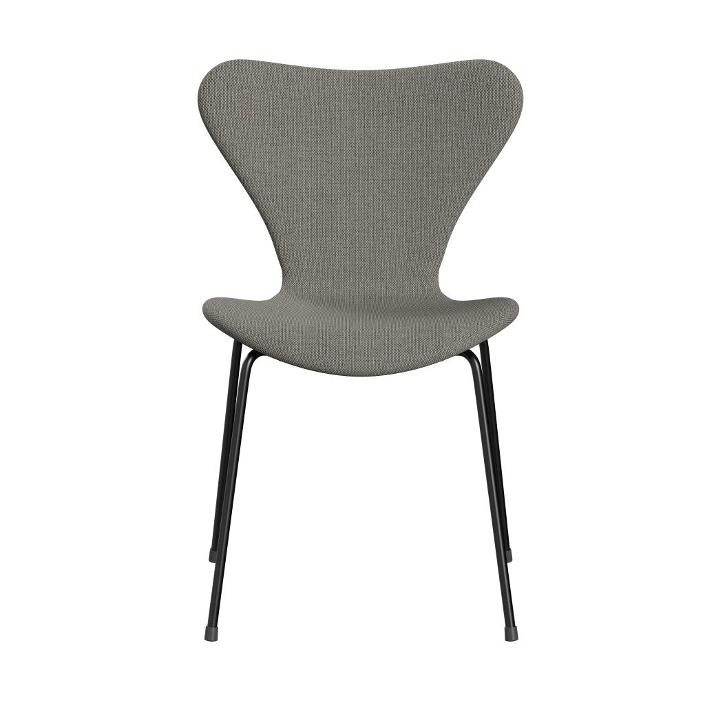 [product_category]-Fritz Hansen 3107 Chair Full Upholstery, Black/Re Wool Grey White/Plain-Fritz Hansen-3107FU-REW128-DRBL-FRI-1