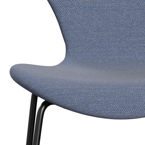 [product_category]-Fritz Hansen 3107 Chair Full Upholstery, Black/Steelcut Trio White/Blue-Fritz Hansen-3107FU-STR716-DRBL-FRI-6