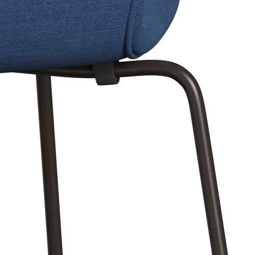 [product_category]-Fritz Hansen 3107 Chair Full Upholstery, Brown Bronze/Remix Cobalt Blue-Fritz Hansen-3107FU-REM762-DBPC-FRI-7