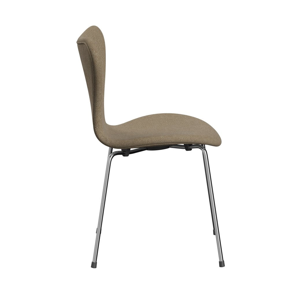 [product_category]-Fritz Hansen 3107 Chair Full Upholstery, Chrome/Hallingdal Sand Dark-Fritz Hansen-3107FU-HAL220-CST-FRI-3