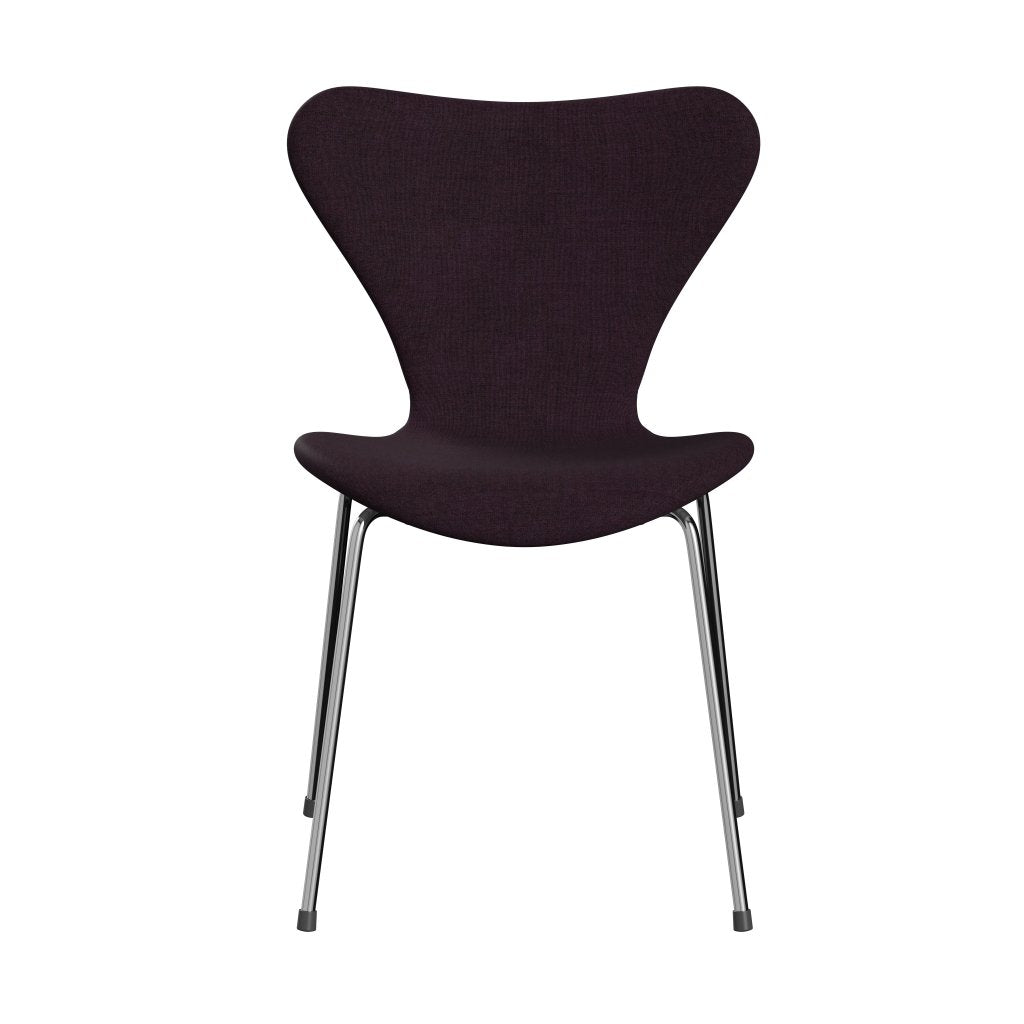 [product_category]-Fritz Hansen 3107 Chair Full Upholstery, Chrome/Remix Aubergine (Rem692)-Fritz Hansen-3107FU-REM692-CST-FRI-1