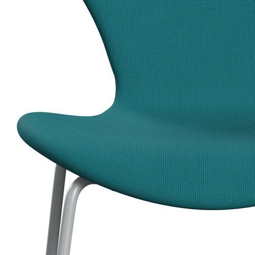 [product_category]-Fritz Hansen 3107 Chair Full Upholstery, Silver Grey/Fame Green Turquoise-Fritz Hansen-3107FU-F67067-SIGREY-FRI-6