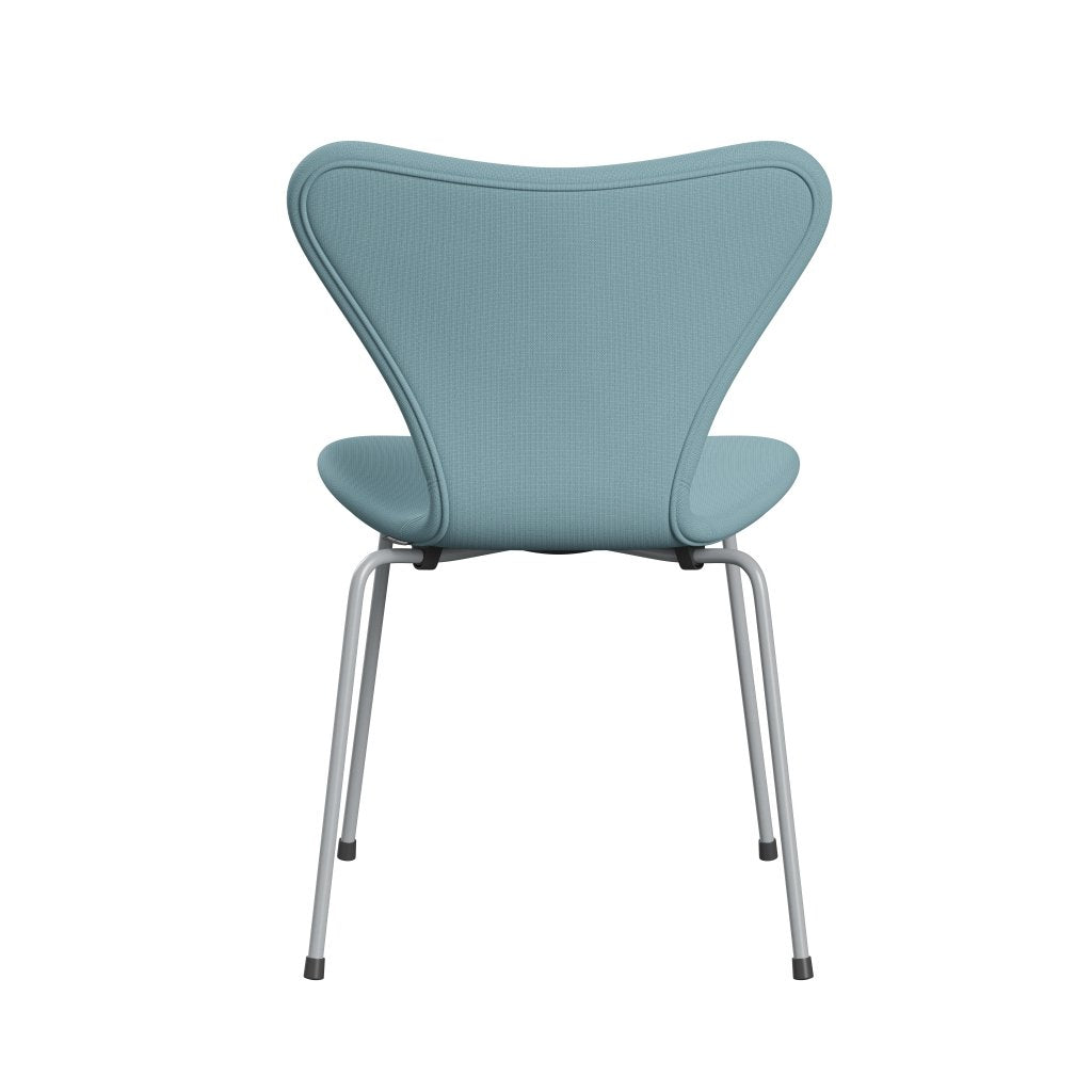 [product_category]-Fritz Hansen 3107 Chair Full Upholstery, Silver Grey/Fame Turquoise Light-Fritz Hansen-3107FU-F67068-SIGREY-FRI-4