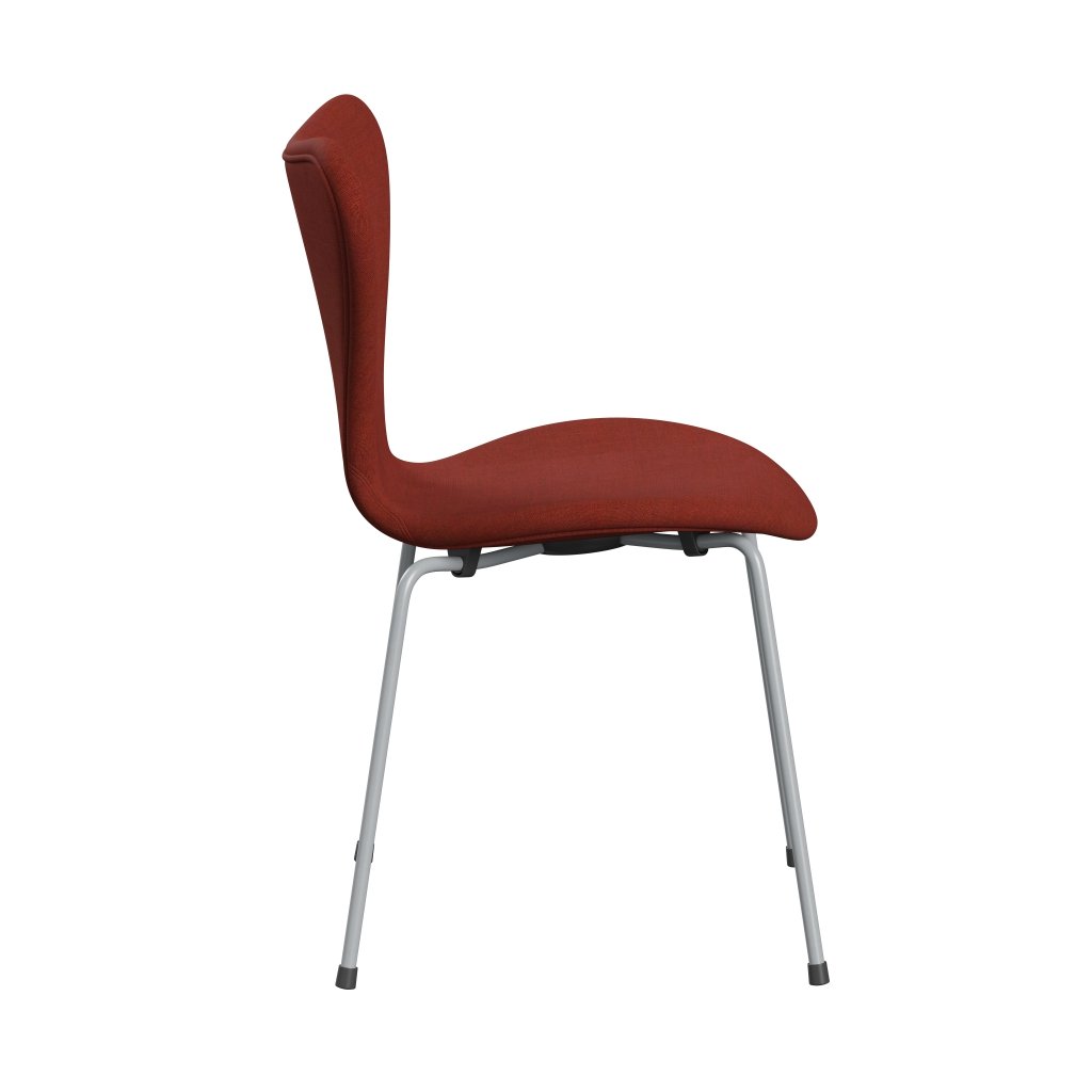 [product_category]-Fritz Hansen 3107 Chair Full Upholstery, Silver Grey/Remix Terracotta-Fritz Hansen-3107FU-REM653-SIGREY-FRI-3