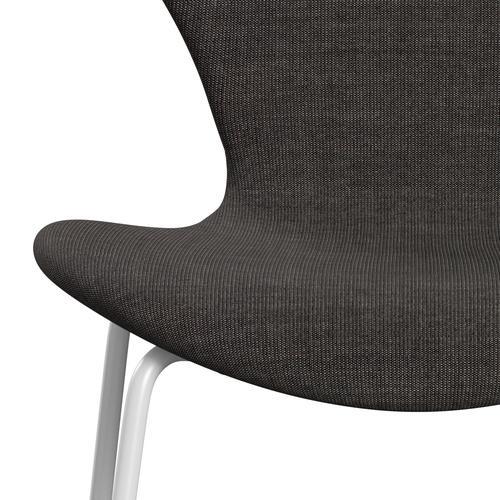 [product_category]-Fritz Hansen 3107 Chair Full Upholstery, White/Canvas Dark Grey-Fritz Hansen-3107FU-CA0154-DRWH-FRI-6