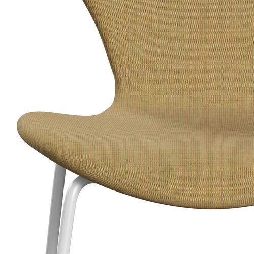 [product_category]-Fritz Hansen 3107 Chair Full Upholstery, White/Canvas Light Beige-Fritz Hansen-3107FU-CA0414-DRWH-FRI-6