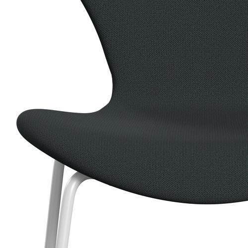 [product_category]-Fritz Hansen 3107 Chair Full Upholstery, White/Capture Dark Deep Green-Fritz Hansen-3107FU-CP7101-DRWH-FRI-6