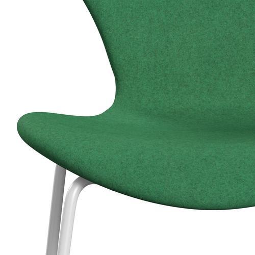 [product_category]-Fritz Hansen 3107 Chair Full Upholstery, White/Divina Melange Green-Fritz Hansen-3107FU-DIM937-DRWH-FRI-6