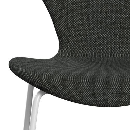 [product_category]-Fritz Hansen 3107 Chair Full Upholstery, White/Hallingdal Black/Grey (Hal368)-Fritz Hansen-3107FU-HAL368-DRWH-FRI-6