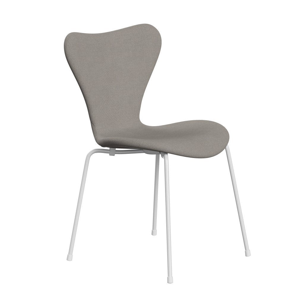 [product_category]-Fritz Hansen 3107 Chair Full Upholstery, White/Hallingdal Light Grey (Hal113)-Fritz Hansen-3107FU-HAL113-DRWH-FRI-2