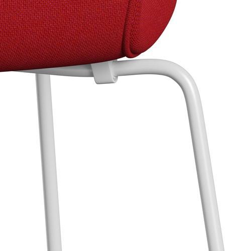 [product_category]-Fritz Hansen 3107 Chair Full Upholstery, White/Hallingdal Red (Hal680)-Fritz Hansen-3107FU-HAL680-DRWH-FRI-7