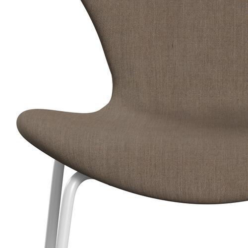 [product_category]-Fritz Hansen 3107 Chair Full Upholstery, White/Remix Beige (Rem233)-Fritz Hansen-3107FU-REM233-DRWH-FRI-6