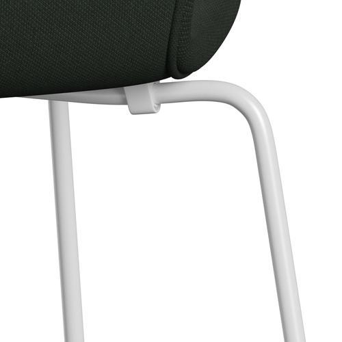 [product_category]-Fritz Hansen 3107 Chair Full Upholstery, White/Steelcut Dark Army Green-Fritz Hansen-3107FU-STI975-DRWH-FRI-7