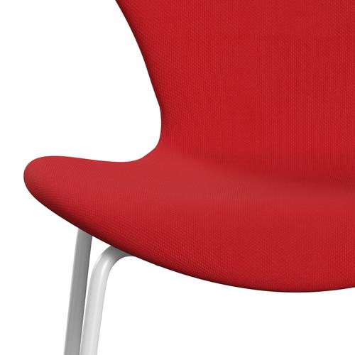 [product_category]-Fritz Hansen 3107 Chair Full Upholstery, White/Steelcut Neon Red-Fritz Hansen-3107FU-STI545-DRWH-FRI-5