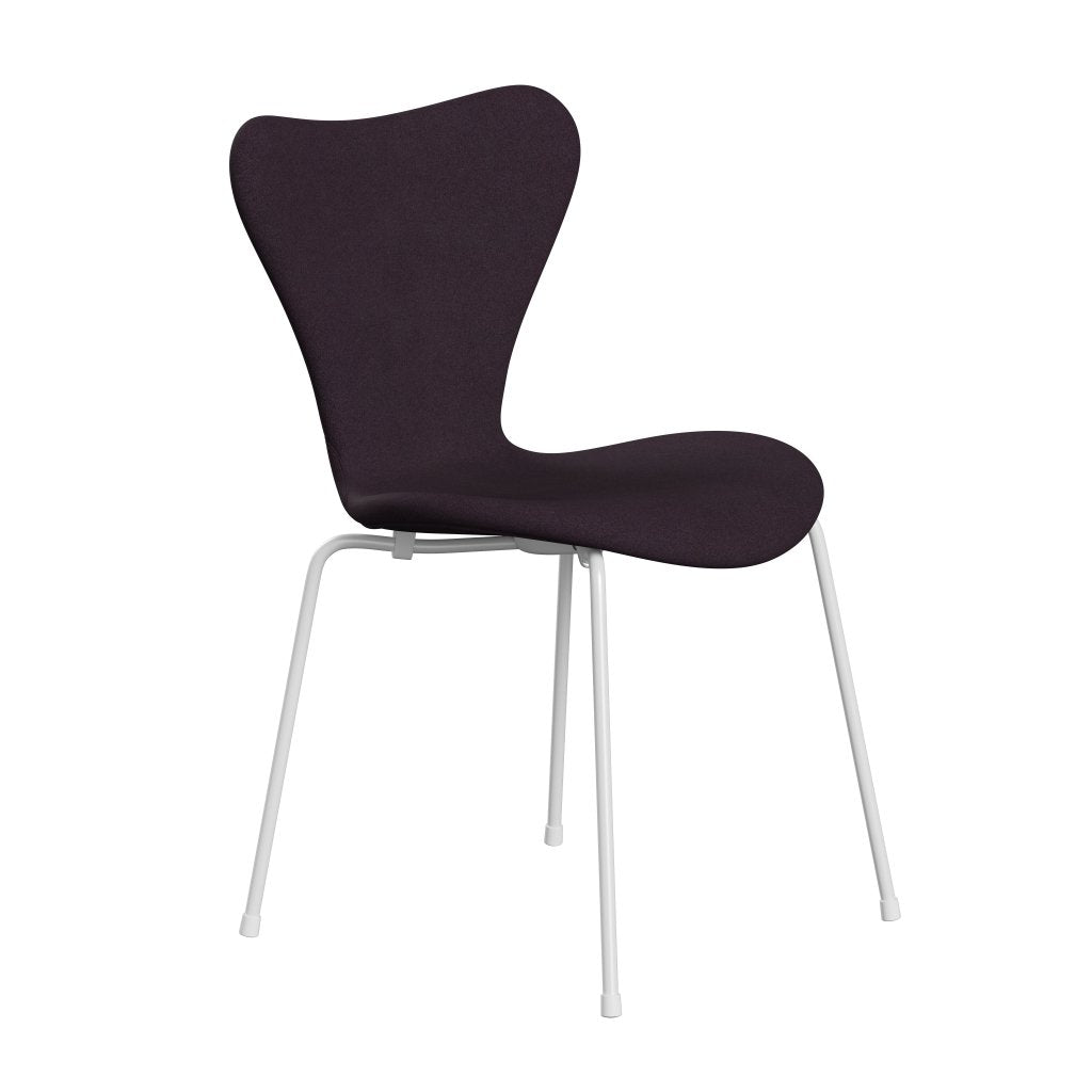 [product_category]-Fritz Hansen 3107 Chair Full Upholstery, White/Tonus Aubergine-Fritz Hansen-3107FU-TON684-DRWH-FRI-2