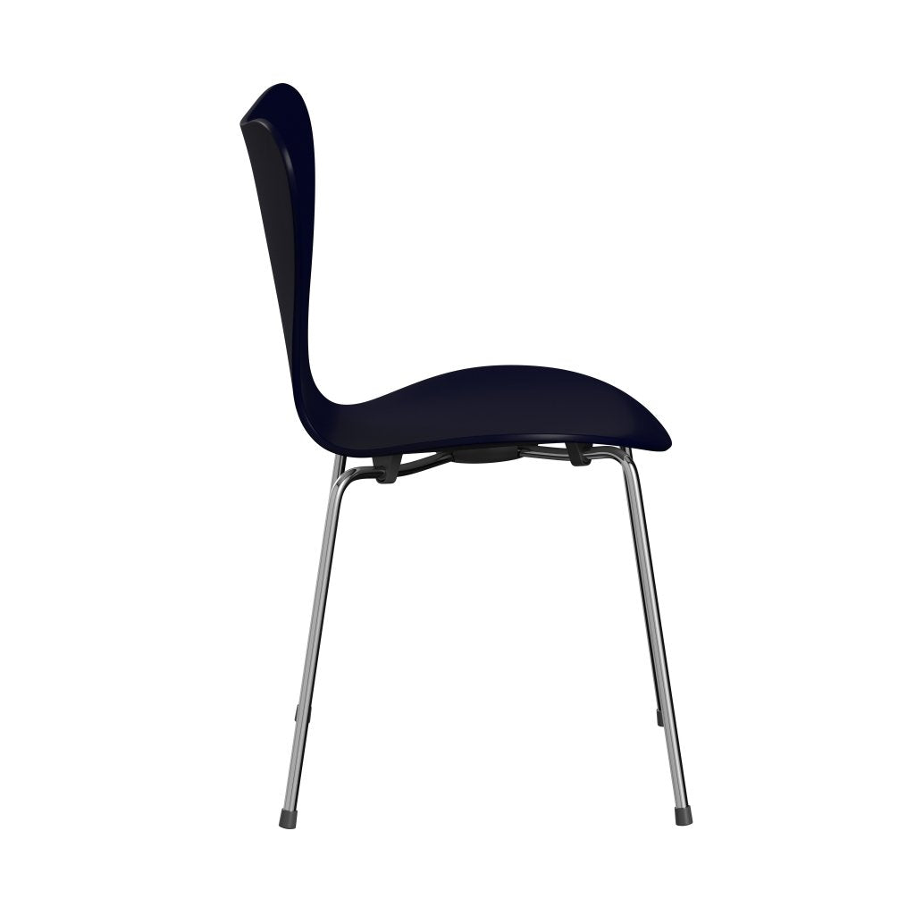 [product_category]-Fritz Hansen 3107 Chair Unupholstered, Chrome/Lacquered Midnight Blue-Fritz Hansen-3107-LA890-CST-FRI-3