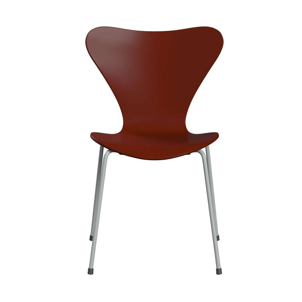 [product_category]-Fritz Hansen 3107 Chair Unupholstered, Nine Grey/Lacquered Venetian Red-Fritz Hansen-3107-LA670-DRNIGR-FRI-1