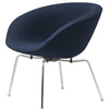  Aj Pot Lounge Chair Chrome Plated Frame Fabric Christianshavn Blue Uni