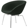  Aj Pot Lounge Chair Chromed Frame Fabric Christianshavn Dark Green