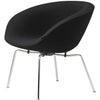  Aj Pot Lounge Chair Chromed Frame Fabric Christianshavn Dark Grey