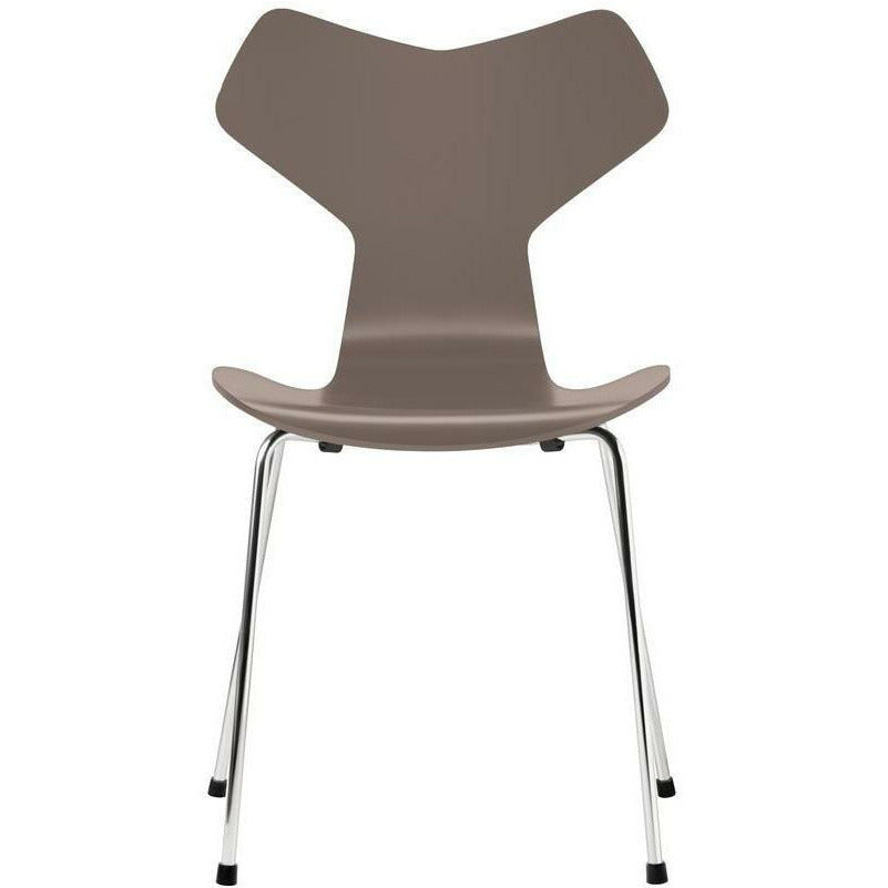 [product_category]-Fritz Hansen Grand Prix Chair Lacquered Deep Clay Shell, Chrome Plated Steel Base-Fritz Hansen-3130-Lacquered-DeepClay-Chrome-FRI-1