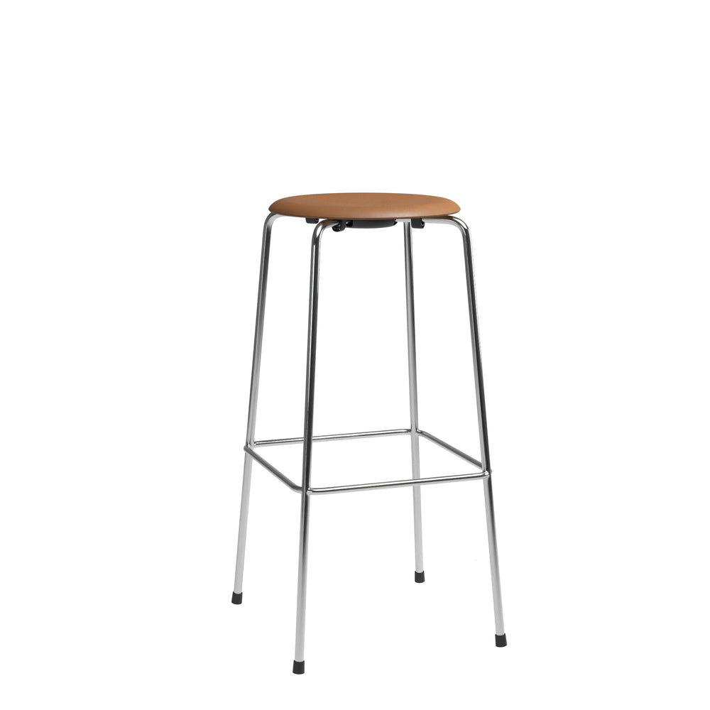 [product_category]-Fritz Hansen High Dot Bar Stool, Wild Leather Walnut/Chrome Base-Fritz Hansen-5702370002275-840139-FRI-1