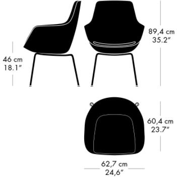 [product_category]-Fritz Hansen Little Giraffe Armchair Black Base Fabric Christianshavn, Dark Green-Fritz Hansen-3201-BLCK-CHRI-1161-FRI-2