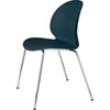 Fritz Hansen N02 Recycle Chair Chromed Steel 4 Legged, Dark Blue