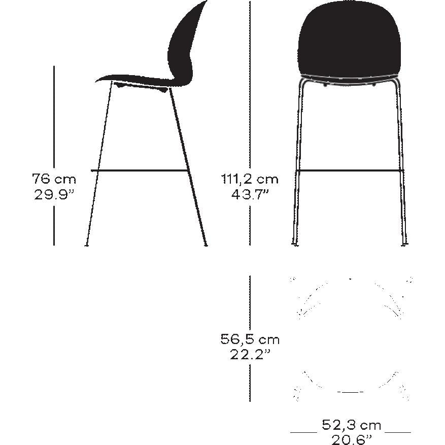 [product_category]-Fritz Hansen N02 Recycle High Bar Stool, Black/Black-Fritz Hansen-N02-50-Black-Black-FRI-6