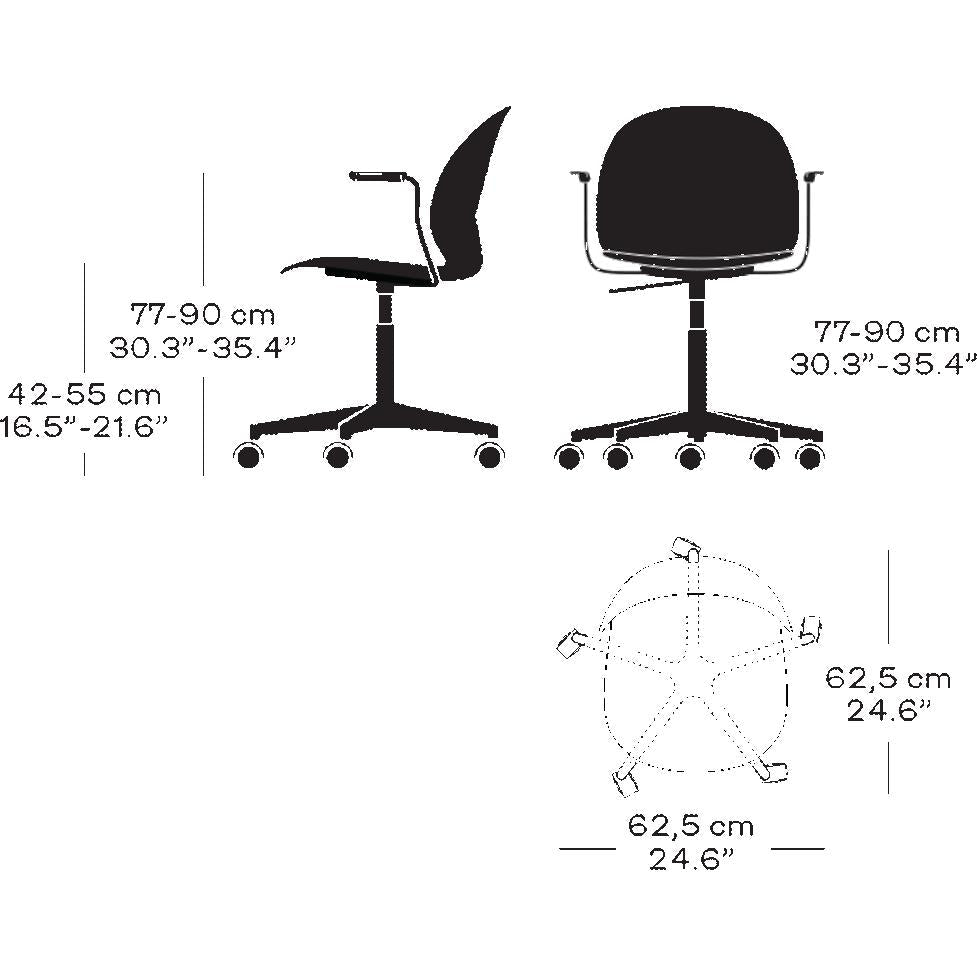 [product_category]-Fritz Hansen N02 Recycle Swivel Armchair, Off White/Polished Aluminium-Fritz Hansen-N02-31-Off-White-Polished-Aluminium-FRI-2